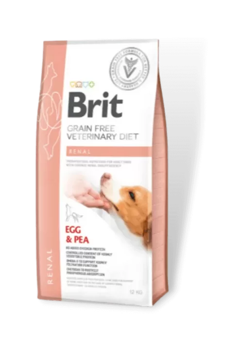 brit grain free veterinary diet renal šunims