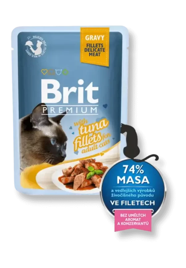 Brit Premium Delicate Fillets in Gravy with Tuna konservai katėms su tunu