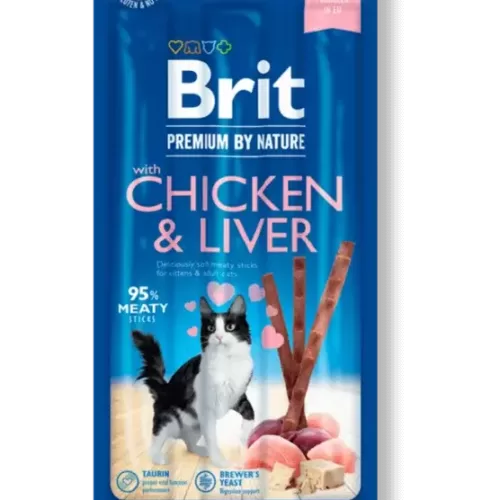 Brit Premium Cat Sticks with Chicken & Liver skanėstai katėms 10gr