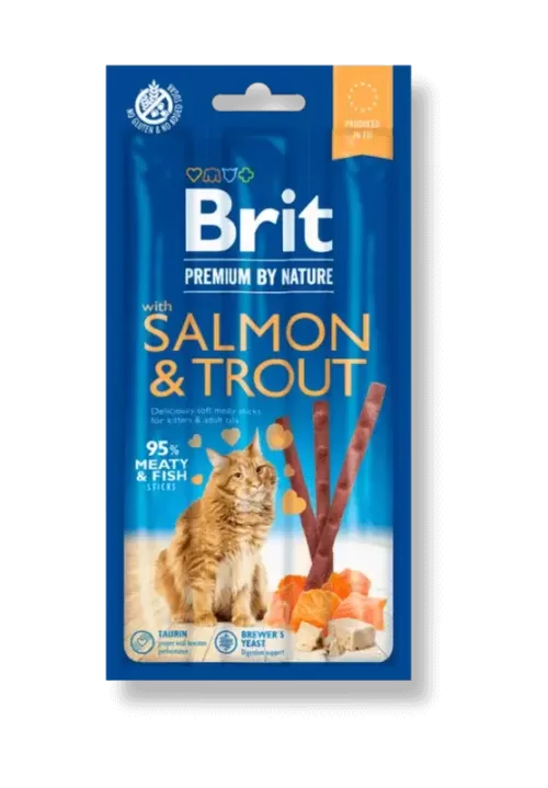 Brit Premium Cat Sticks with Salmon & Trout skanėstai katėms 10gr