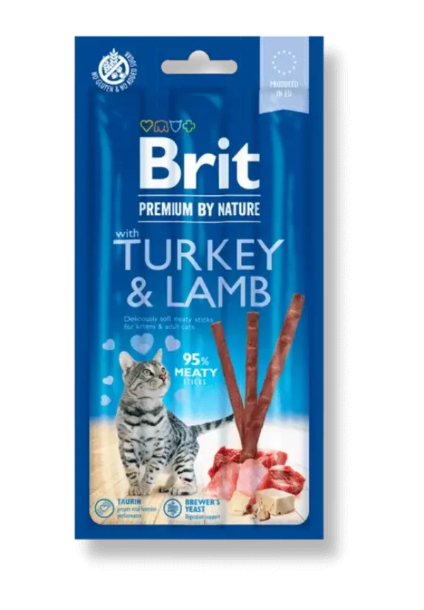 Brit Premium Cat Sticks with Turkey and Lamb skanėstai katėms 10gr