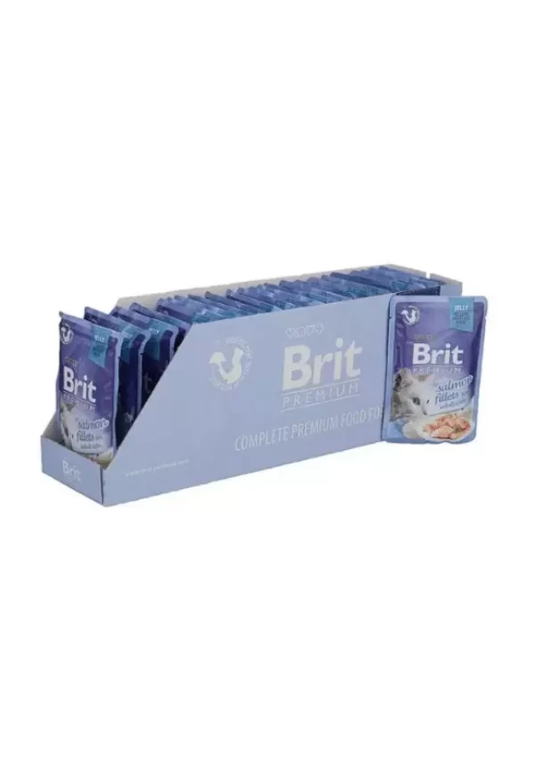 Brit Premium Delicate Fillets in Jelly with Salmon konservai katėms su lašiša