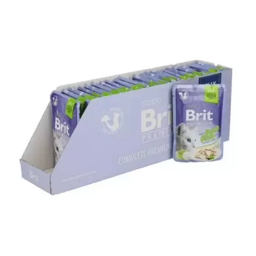 Brit Premium Delicate Trout in Jelly konservai katėms upėtakio filė drebučiuose 24 vnt.
