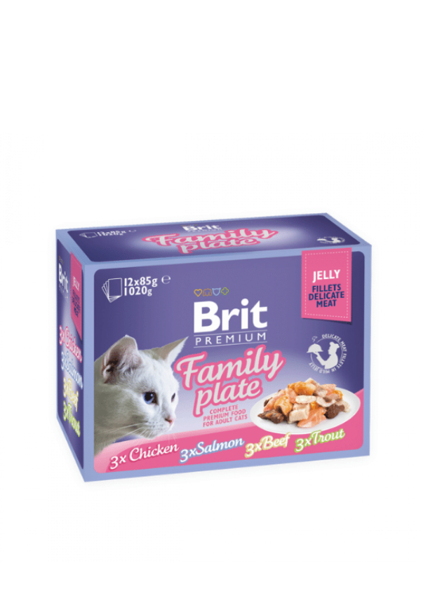 Brit Premium Delicate konservų katėms rinkinys 12 vnt.