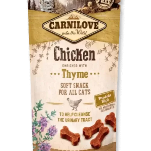 Carnilove skanėstai katėms Semi-Moist Chicken enriched with Thymes 50gr