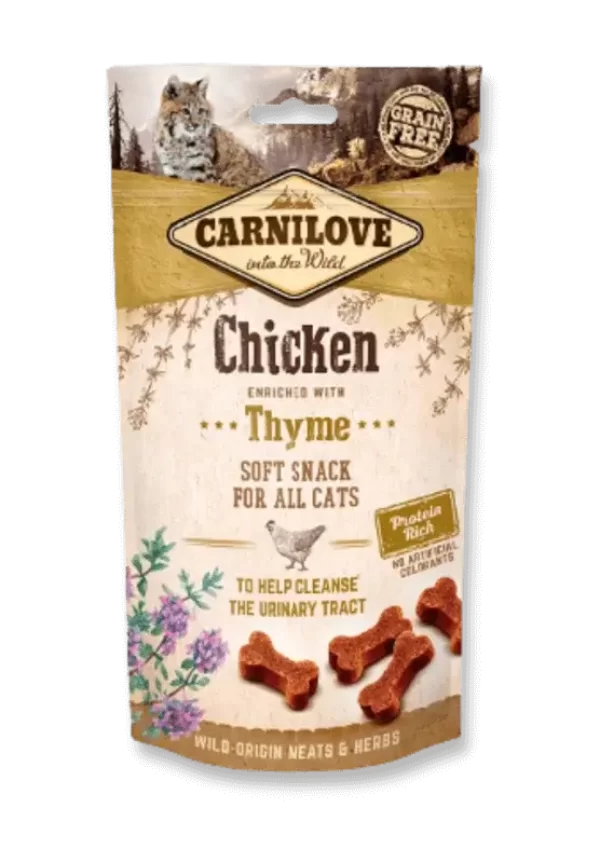 Carnilove skanėstai katėms Semi-Moist Chicken enriched with Thymes 50gr