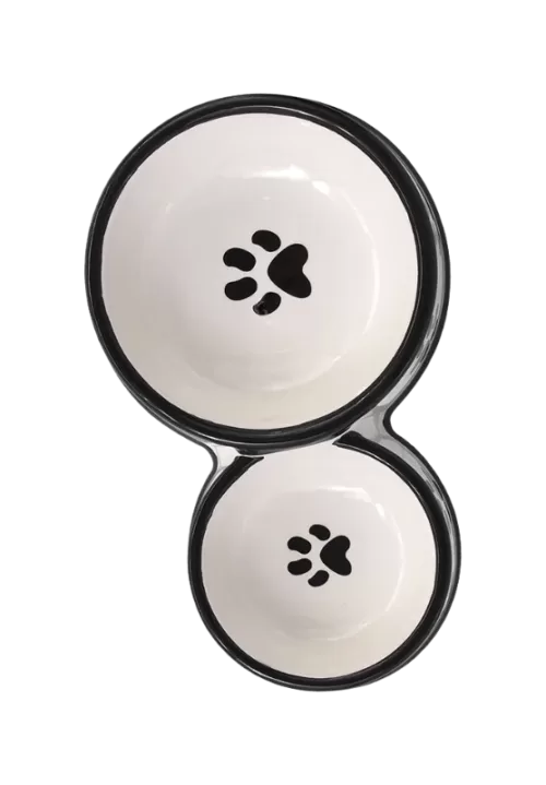 dvigubas keramikinis dubenėlis šunims