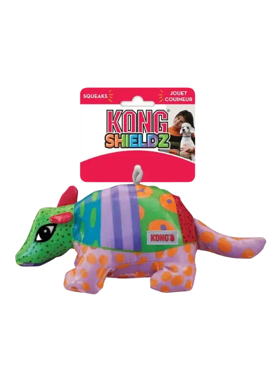 kong shieldz armadillo dog toy