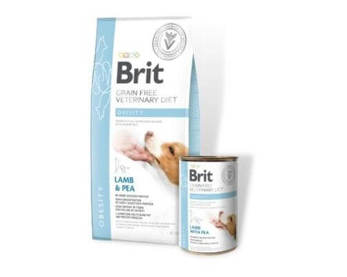 brit grain free veterinary diet obesity šunims