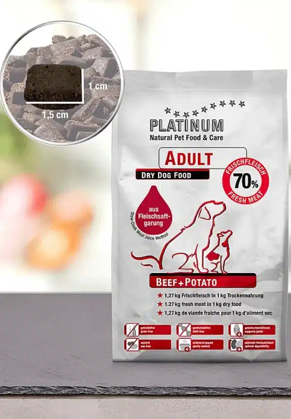 platinum adult sausas maistas sunims su jautiena ir bulvemis 3