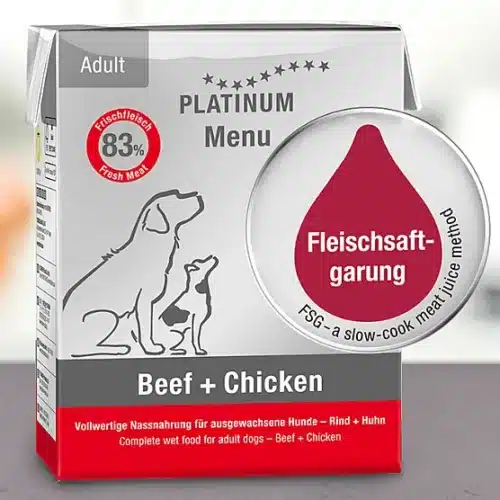 platinum menu beef+chicken adult šunims šlapias maistas