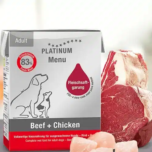 platinum wet dog food menu adult beef chicken