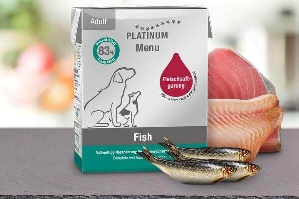 platinum wet dog food menu adult fish
