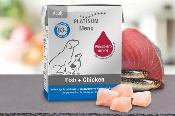 platinum wet dog food menu adult fish chicken
