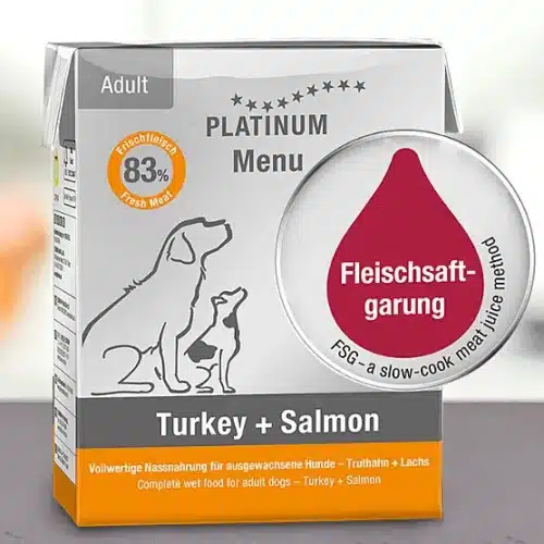 platinum menu turkey+salmon adult šunims šlapias maistas