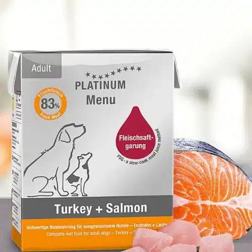 platinum wet dog food menu adult turkey salmon
