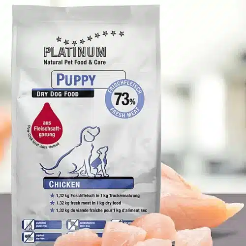 platinum puppy chicken sausas maistas šuniukams su vištiena