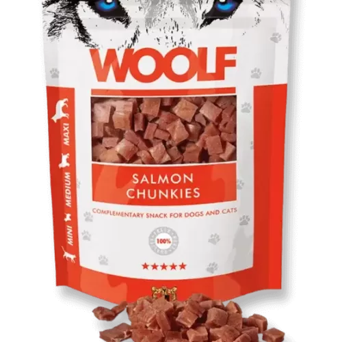 Woolf Salmon Chunkies skanėstai šunims 100 gr