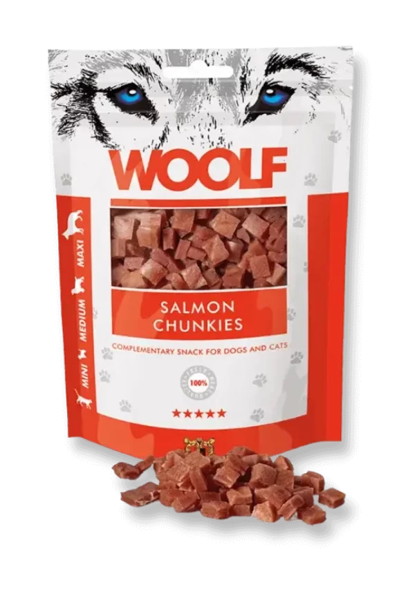 Woolf Salmon Chunkies skanėstai šunims 100 gr