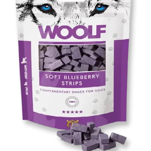 woolf soft blueberry strips skanėstai šunims 100 gr