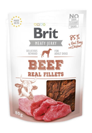 Brit Jerky Beef Real Fillets skanėstas 80g