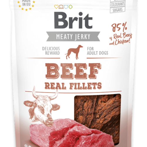 brit jerky beef real fillets skanėstas 80g