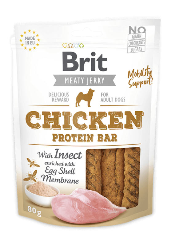 brit jerky chicken protein bar skanėstas 80g