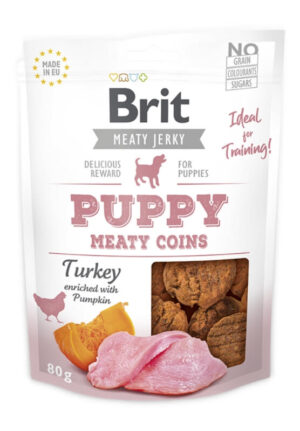 Brit Jerky Puppy Turkey Meaty Coins skanėstas 80g