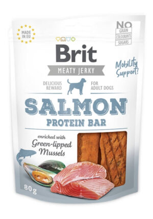 Brit Jerky Salmon Protein Bar skanėstas 80g