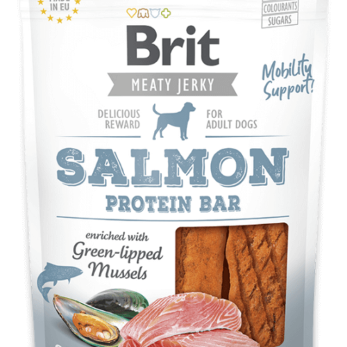 brit jerky salmon protein bar skanėstas 80g
