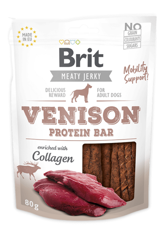 brit jerky venison protein bar skanėstas 80g