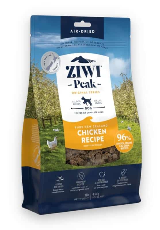 ziwi peak chicken air dried sausas maistas šunims su vištiena 454g