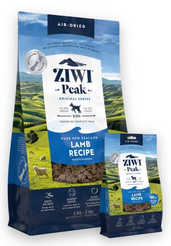 ziwi peak lamb air dried sausas maistas šunims su ėriena