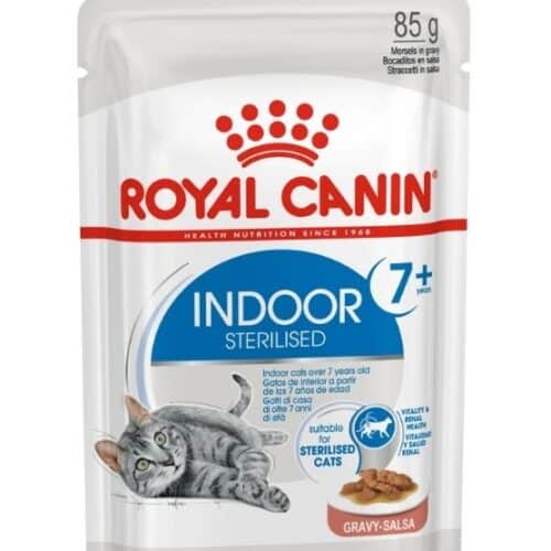 royal canin indoor 7+ konservai naminėms katėms nuo 7 metų amžiaus