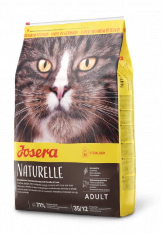 josera naturelle katėms: begrūdis sausas maistas su upėtakiu