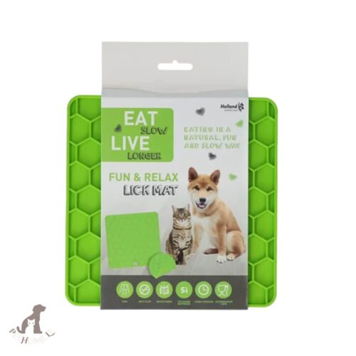Eat Slow Live Longer Fun and Relax Lick Mat Green