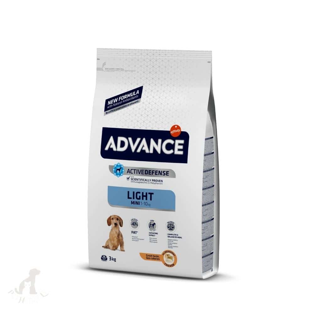advance light mini 3kg mažų veislių šunims turintiems viršsvorio