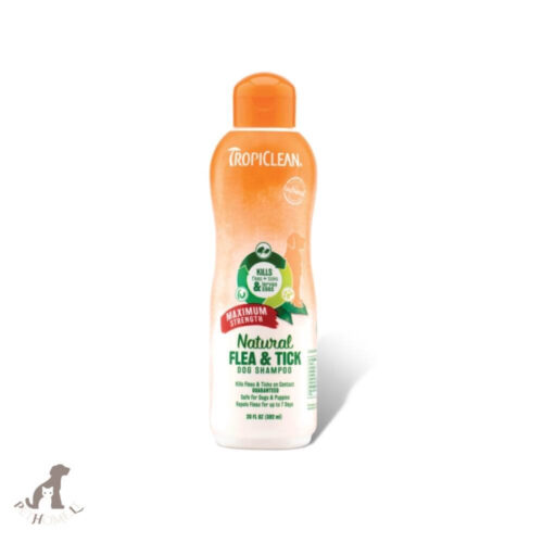 tropiclean maximum strength natural flea & tick dog shampoo 592ml