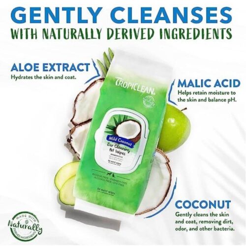 tropiclean mild coconut ear cleaning pet wipes (2)