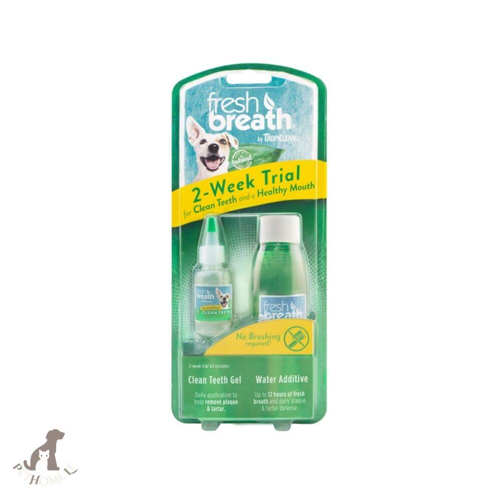 tropiclean fresh breath no brushing clean teeth gel for dogs water additive