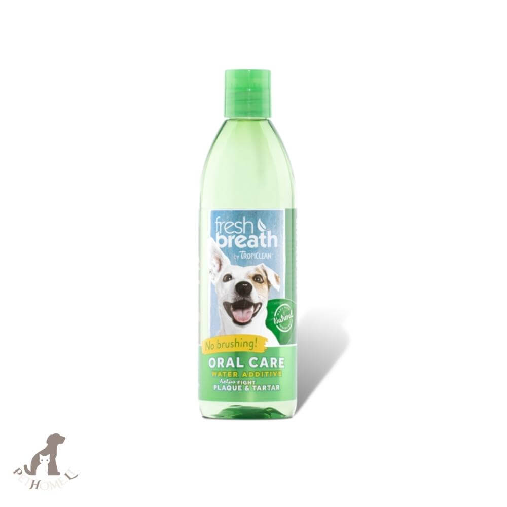 tropiclean fresh breath no brushing oral care water additive for dogs