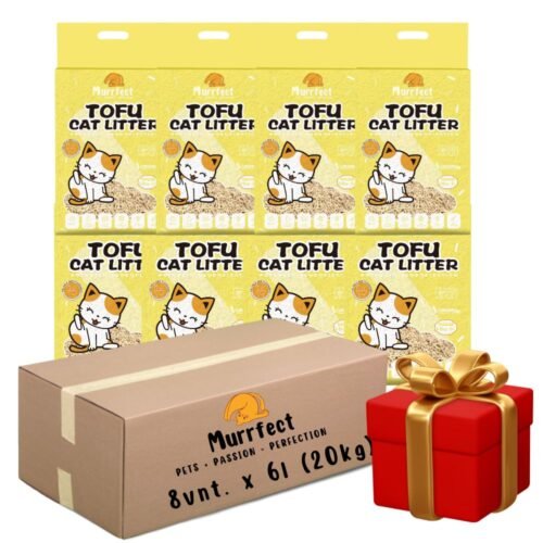 Murrfect Natural tofu kraikas katėms natūralaus kvapo (bekvapis) sušokantis, nedulkantis 6l * 8vnt.