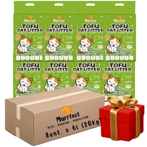 Murrfect Green tea tofu kraikas katėms žaliosios arbatos kvapo sušokantis, nedulkantis 6l * 8vnt.