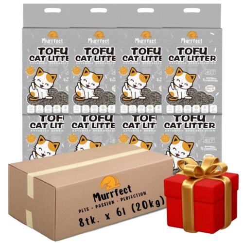 Murrfect Bamboo tofu kraikas katėms aktyvintos anglies kvapo sušokantis, nedulkantis 6l * 8 vnt.