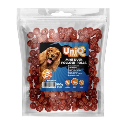 UNIQ PETS mini duck pollock rolls 500g skanėstai šunims su antiena