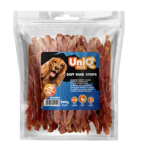 Uniq pets Soft duck strips 500g - minkštos antienos mėsos juostelės