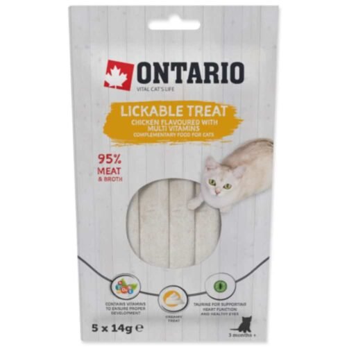 ONTARIO Lickable treat Chicken 5x14g laižomas skanėstas katėms su vištiena
