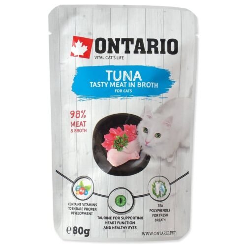 ONTARIO Tuna in broth - konservai katėms su tunu sultinyje, 80g