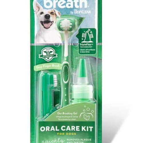 TROPICLEAN FRESH BREATH ORAL CARE KIT - dantų priežiūros rinkinys šunims, įv. dydžių