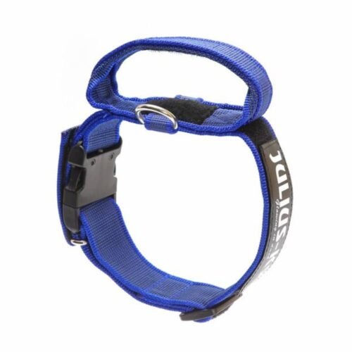 Julius K-9 Color & Gray with handle Antkaklis šunims su rankena (mėlynas)